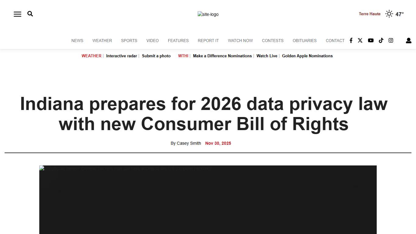 Indiana prepares for 2026 data privacy law with new Consumer Bill of Rights | News | wthitv.com