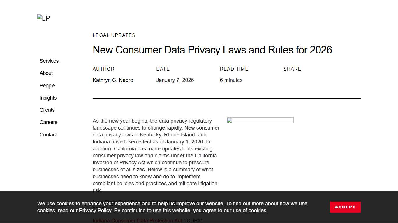 New Consumer Data Privacy Laws and Rules for 2026 | LP